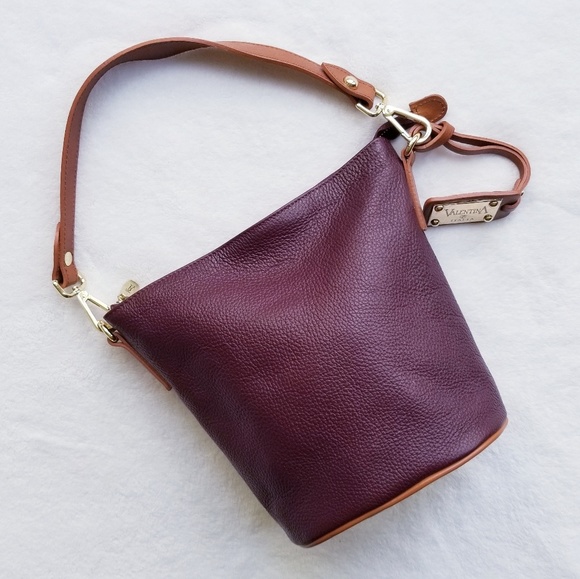 Valentina Handbags - VALENTINA Maroon Red Bucket Purse
